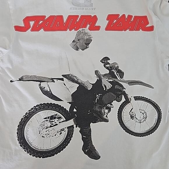 H&M x Justin Bieber 2017 Staduim Tour White T-Shirt Men's XS | Women's Medium - Picture 7 of 12